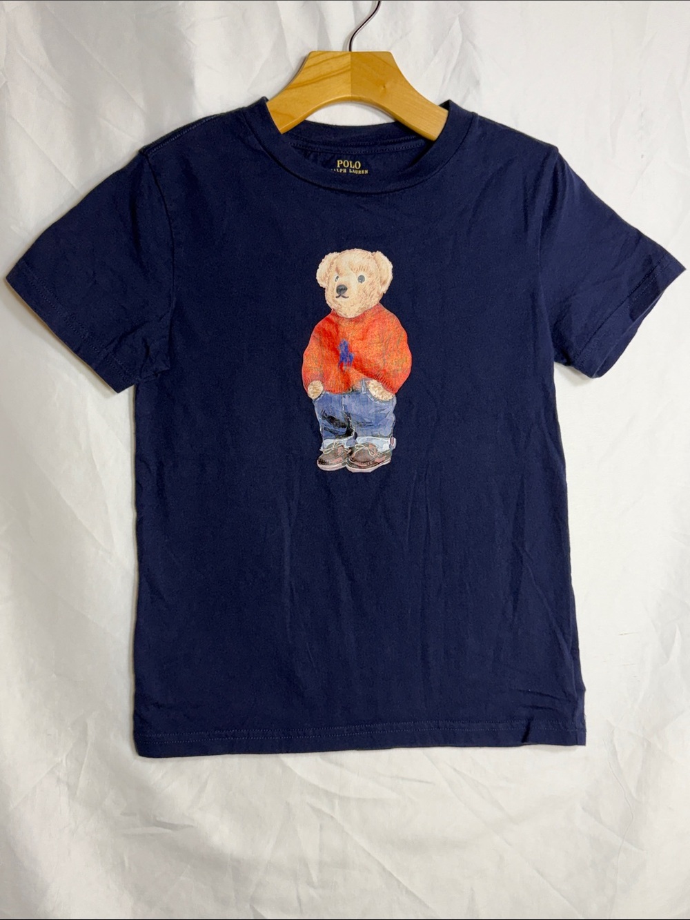 Polo Ralph Lauren Kids Polo Bear Graphic T-Shirt Navy Blue Size 7